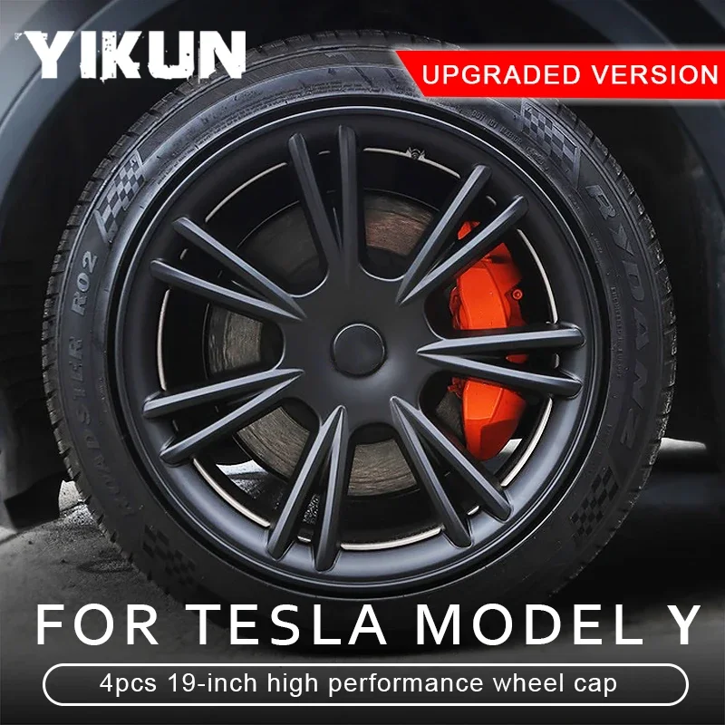 

4PCS Hub cap Performance Replacement Wheel Cap 19-Inch Automobile Hubcap Full Rim Cover Accessories for Tesla Model Y 2018-2023