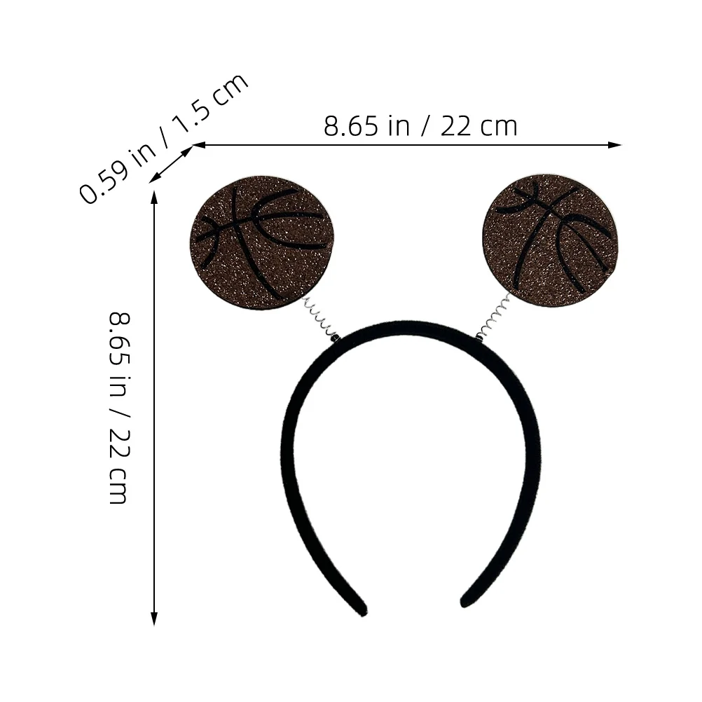 

2pcs Basketball Glitter Sports Party Headband For Women Creative Hair Hoops Basketball Game Cheering Hairband Party Hair
