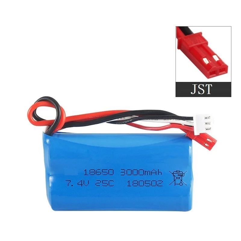 Upgrade 3000Mah 18650 2S 7.4V lipo battery For HuanQi 957/948/848B/827B/823/955/956/957/948 MJX F45/T55 RC Toys parts with JST