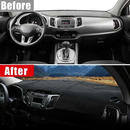 Imagen 2 del producto Para Kia Sportage R 3rd 2011 2012 2013 2014 2015 LHD alfombrillas para salpicadero de coche evitar almohadillas de luz funda Anti-UV alfombras Accesorios