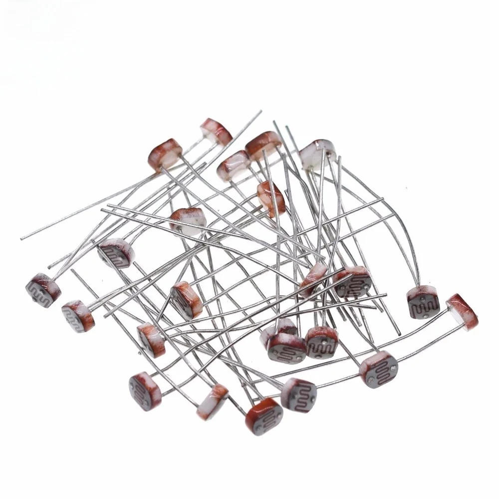 20PCS LDR Photo Light Sensitive Resistor Photoelectric Photoresistor 5528 GL5528 5537 5506 5516 5539 5549 For Arduino
