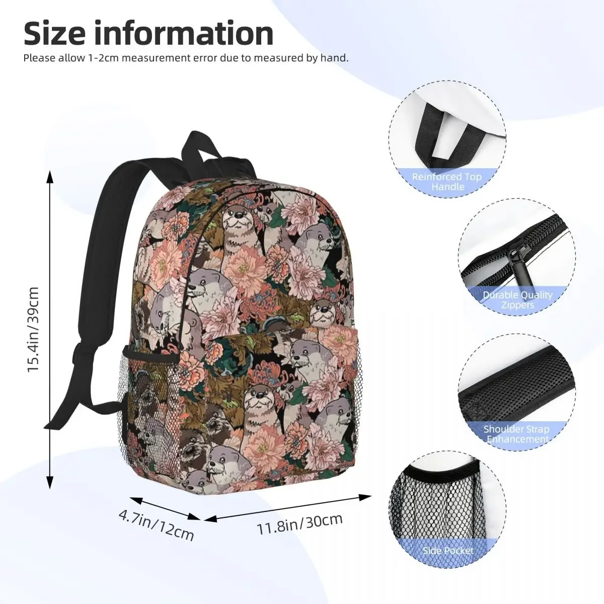 Because Otter Backpacks Boys Girls Bookbag Fashion Children School Bags Laptop Rucksack Shoulder Bag Large Capacity