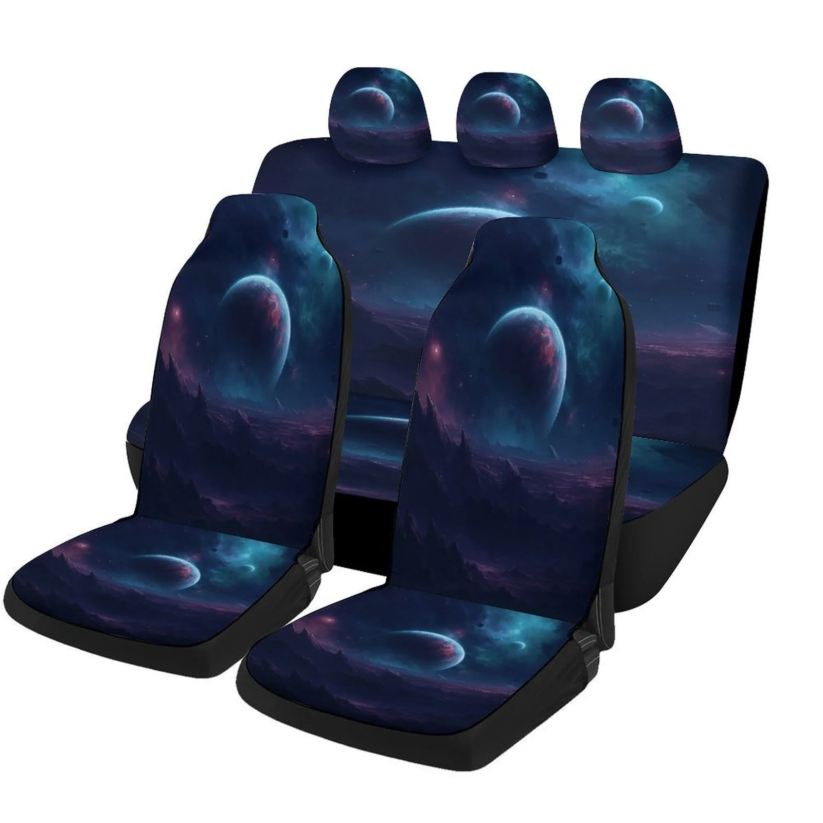 

Space Planet Themed Car Seat Cover Set For Most Cars, Fashionable Novelty Car Seat Protector Covers Full Set, Universal Car Seat