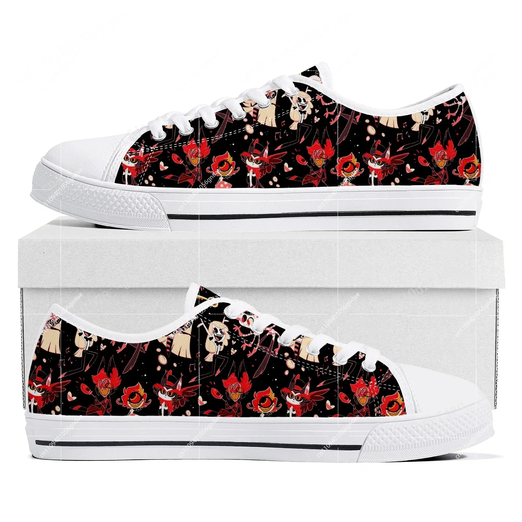 

Hot Cartoon H-Hazbin Hotel Low Top Sneakers Womens Mens Teenager Shoes Casual Tailor-Made Canvas Sneaker ShoeCustom Shoes For Me
