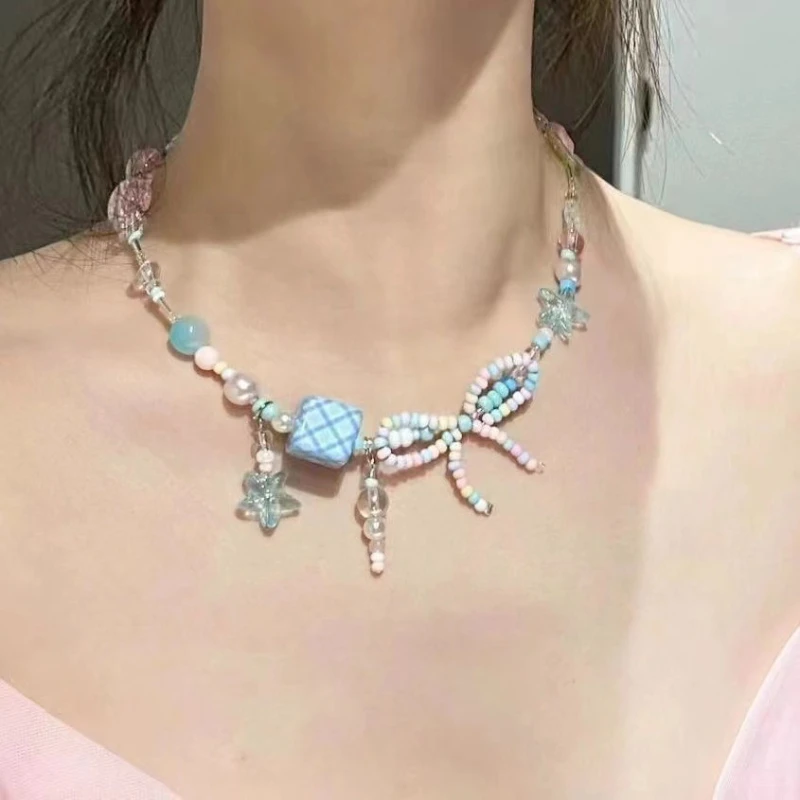 Modische und farbenfrohe Apfelstern-Hundekatze, süße Perlenkette, Sommer-SeasideGirl, lustige Elefanten-Perlenkette, Schmuck, Spielzeug, Geschenk