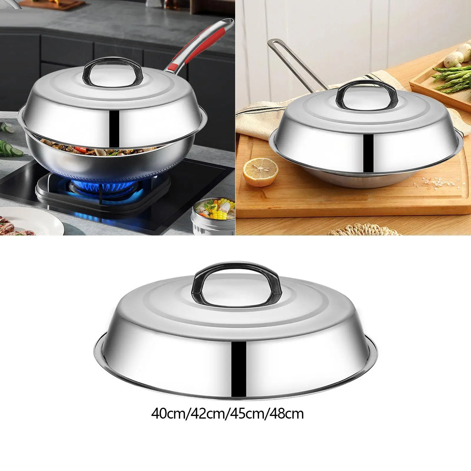 Universal Cooking Pot Lid with Handle for Cheese Melting And Burger Cover