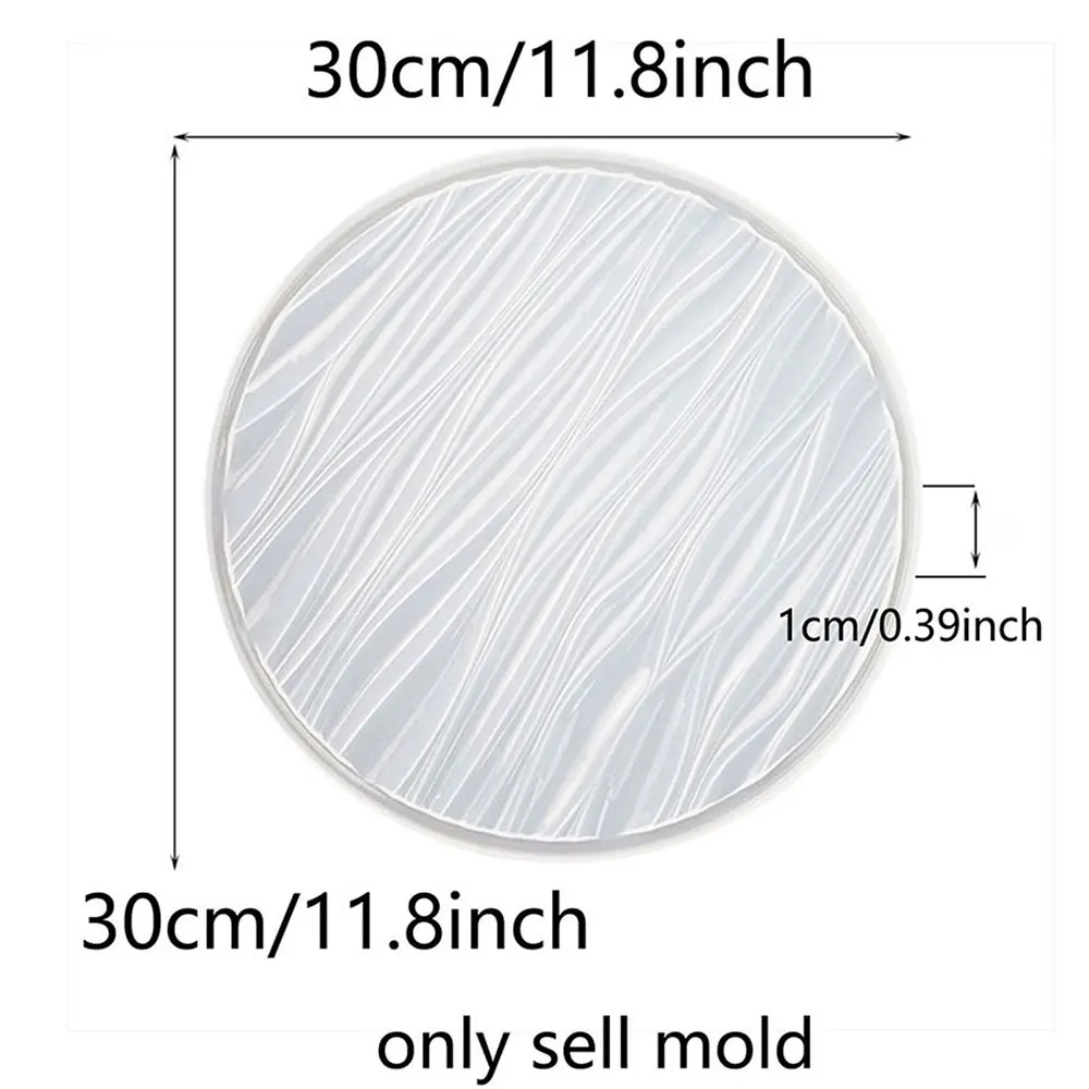 Large Round Tray Silicone Mold Wave Cement Plaster Tray Molds Epoxy Resin Jewelry Display Tray Mould DIY Home Decoration Making