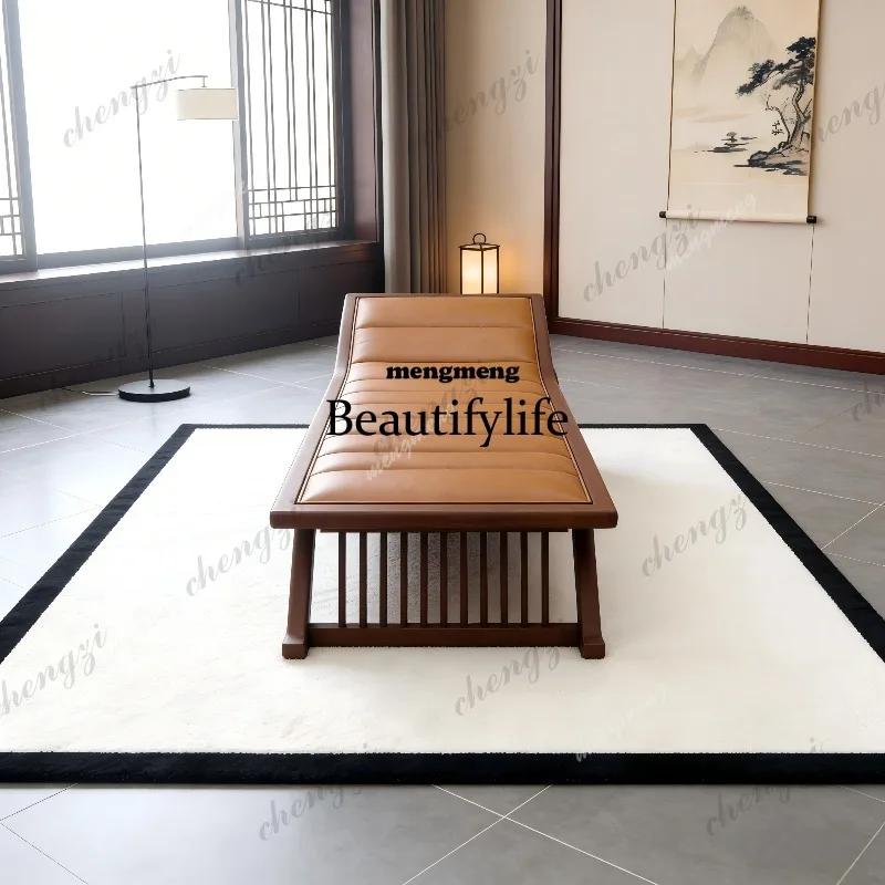 03 2026 Song-style aesthetics black walnut ash wood concubine chair tatami hotel homestay high-end custom leisure lounge chair
