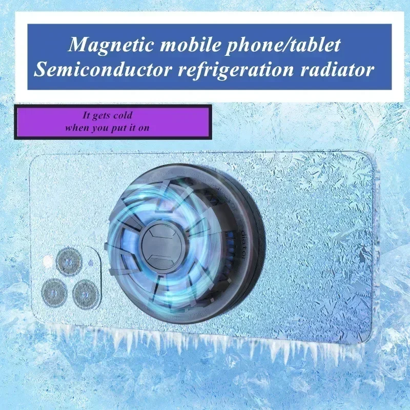 

C100 Magnetic Fast Cooling Fan Radiator Mobile Phone Type-C Semiconductor PUBG Game Cooler for IPhone IOS Android Cool Heat Sink