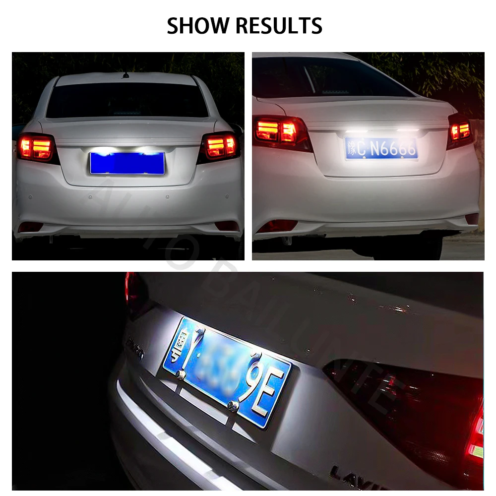 2PCS White LED Number License Plate Light Lamp For Toyota Camry XV50 Highlander XU50 Avalon XX40 Yaris XP13 Prius C