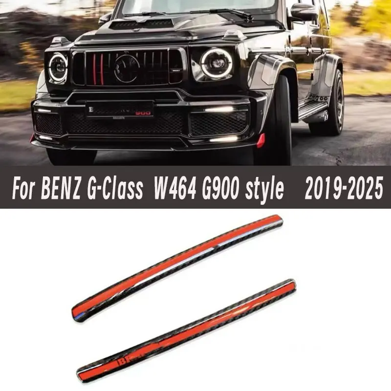 2 PCS For Benz G-Class W464 G63 G900 Dry Carbon Fiber Front Grille Trim Rocket Edition 2019+