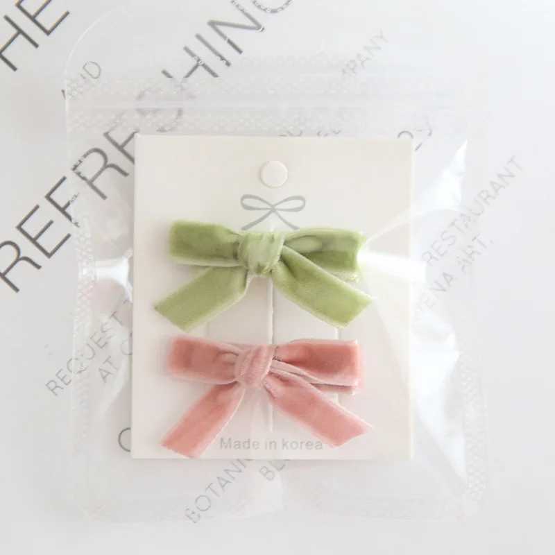 Lovely Children\'s Bow Hair Clips, Cute Headwear, Girl\'s Hair Accessories, European Style, Full Coverage Baby Fabric, 2 Pcs Set