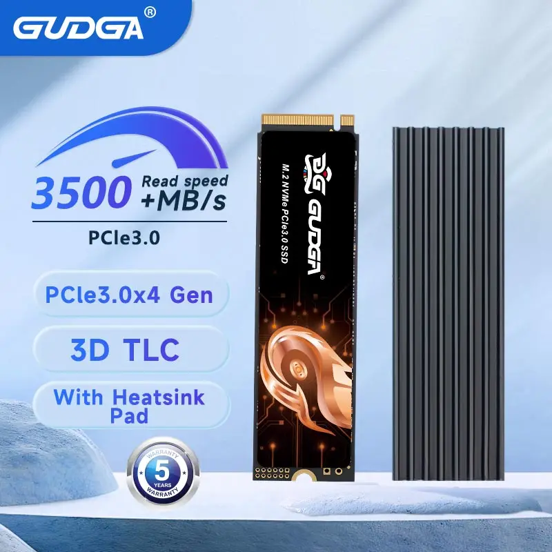 

GUDGA M2 NVME SSD 1TB 512GB 256GB M2 2280 Internal Solid State Drive PCIe 3.0 ×4 3500mb/s TLC for Laptop Desktop