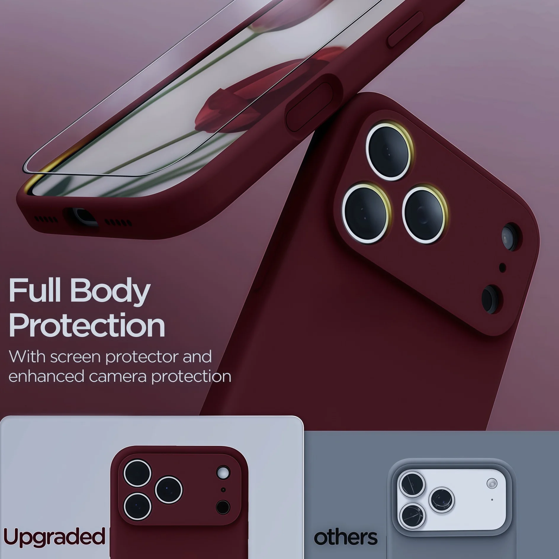 Modische, einfarbige, stoßfeste, schützende Flüssigsilikon-Handyhülle für iPhone 17 Pro Max/17 Pro/17/17Air/16e – Detail 3