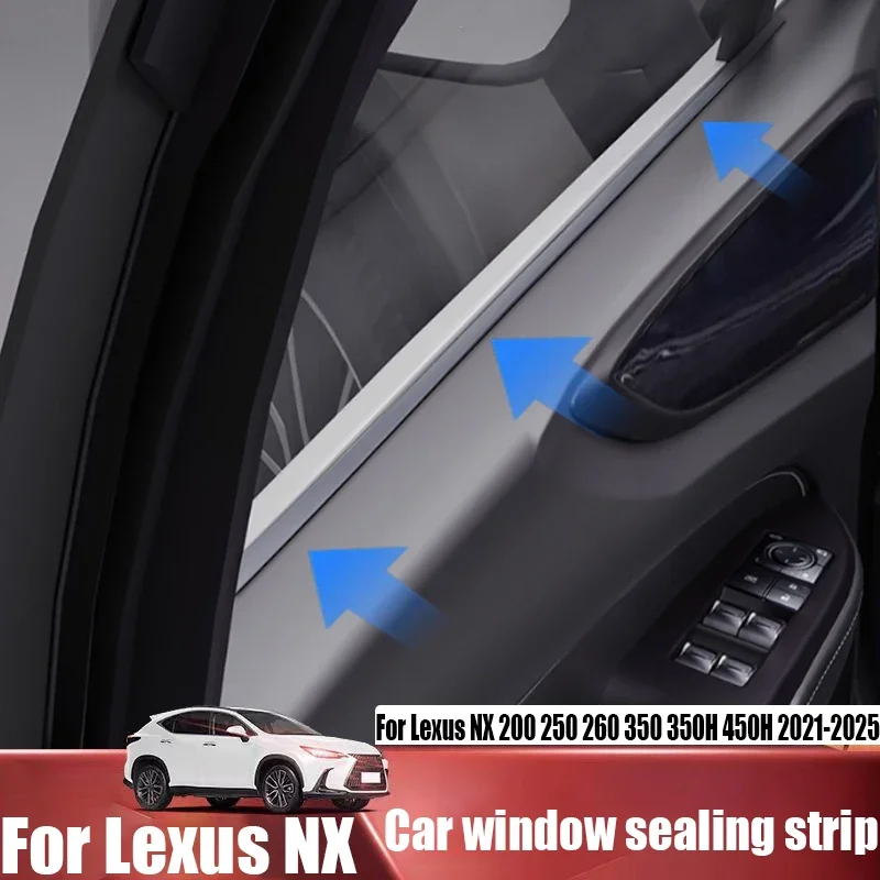 For Lexus NX 200 250 260 350 350H 450H 2021-2025 rubber car window sealing strip soundproof car decoration modification parts