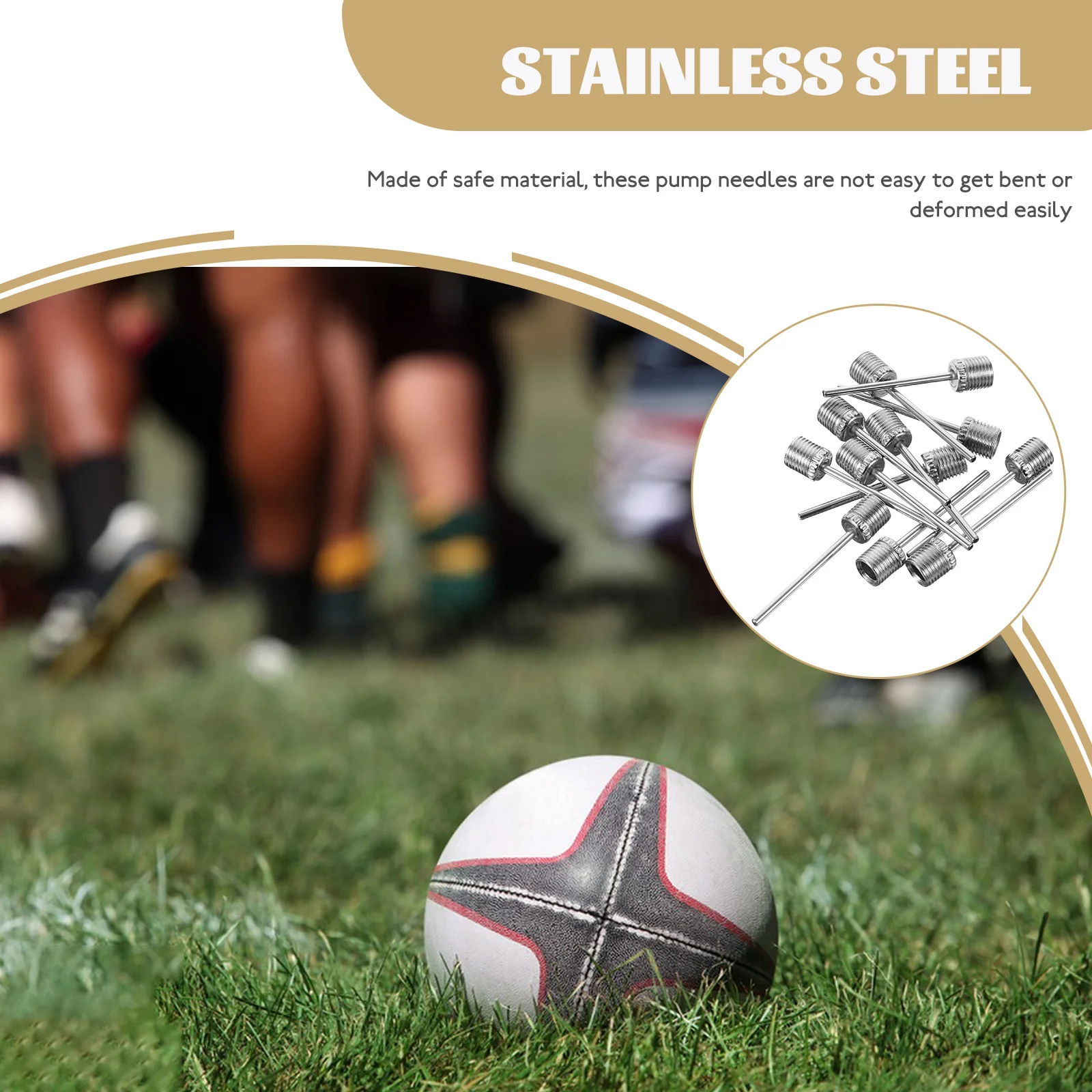 

100 Pcs Inflatable Balloon Needle Inflator Needles Pump Straight Hole Basketball for Air Stainless Steel Inflating Sport Balls