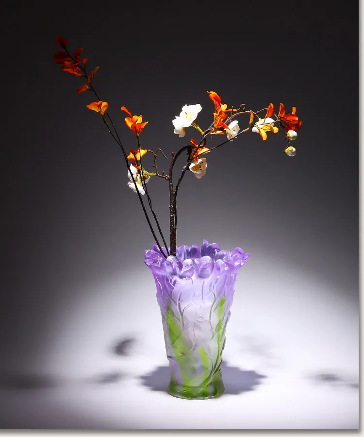 HYS Rhododendron vase modern Chinese living room entrance home decoration housewarming gift for friends to move high-end