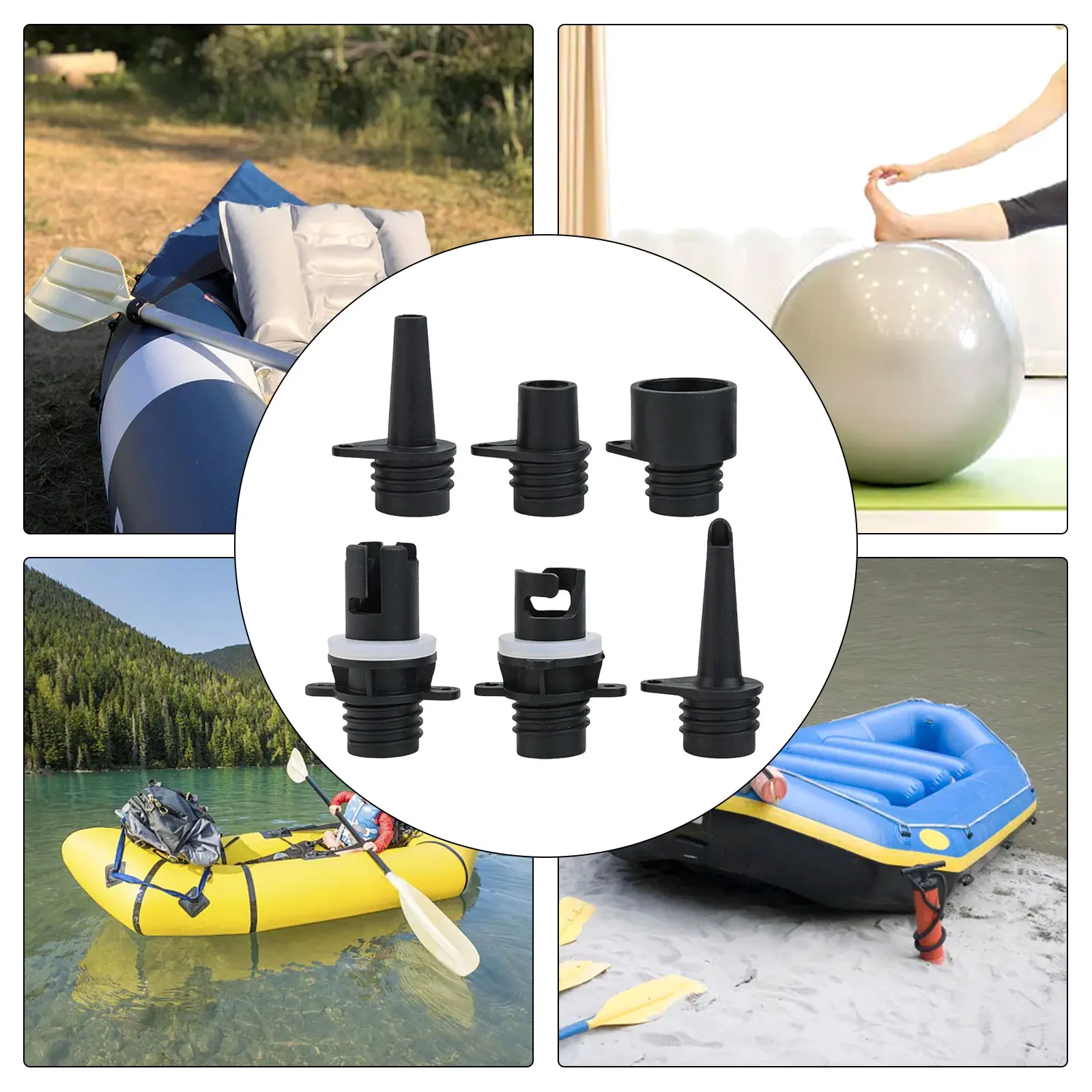 Auto-stop Pump Electric Air Pump Good Compatibility With Inflatable Boat Includes 6pcs Adapter Outdoor Activities