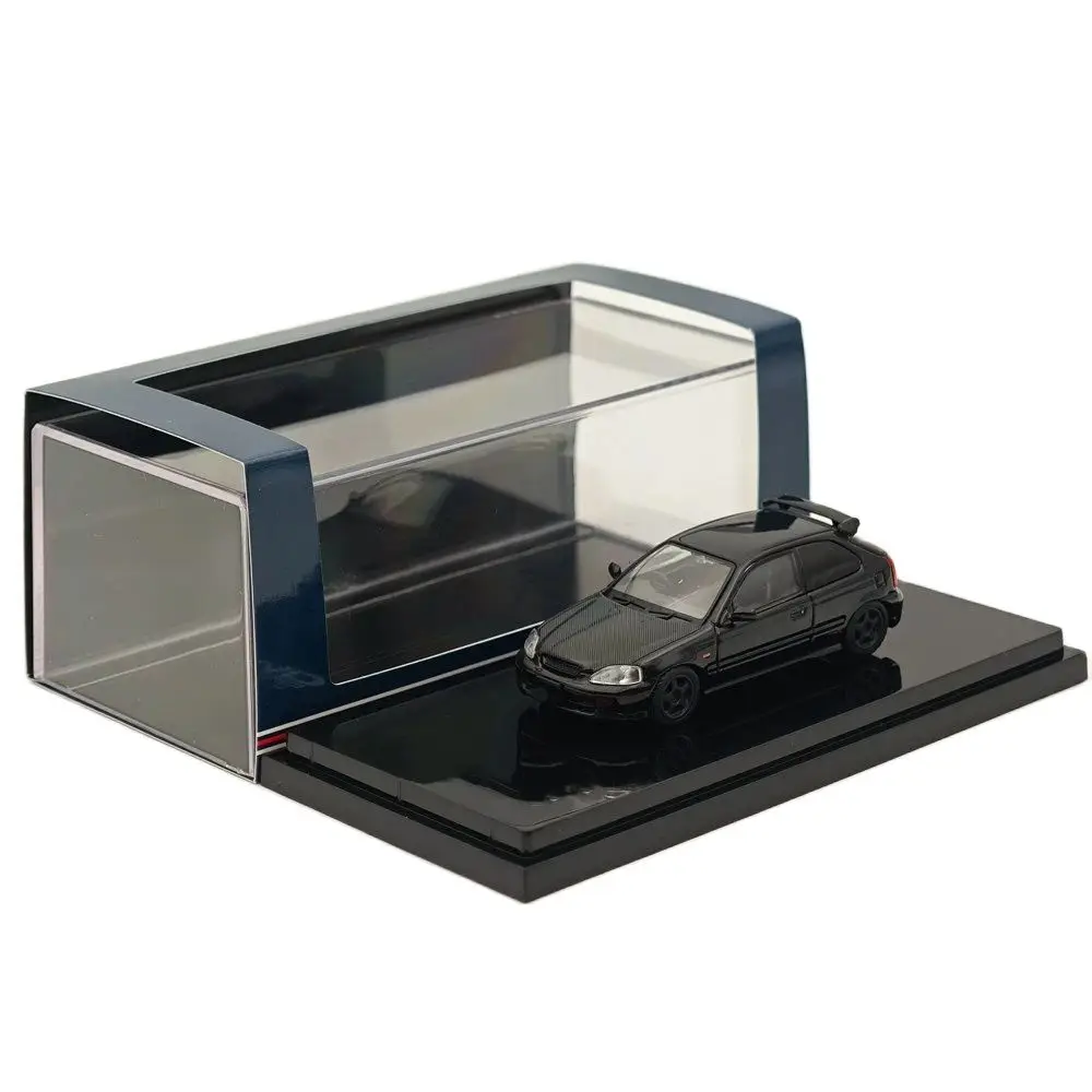 Hobby Japón 1:64 para Civic Type-R (EK9) Negro personalizado con motor HJ 643016 BBK Diecast Modelos Colección de automóviles Auto Toys Regalos