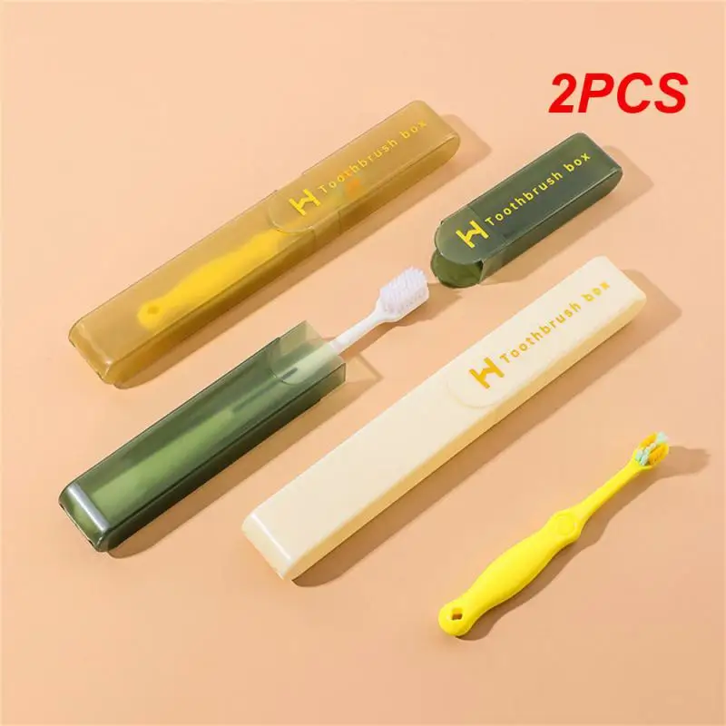 2PCS Compact Toothbrush Box Toothbrush Storage Travel Essentials Household Products Portable Toothbrush Box Compact