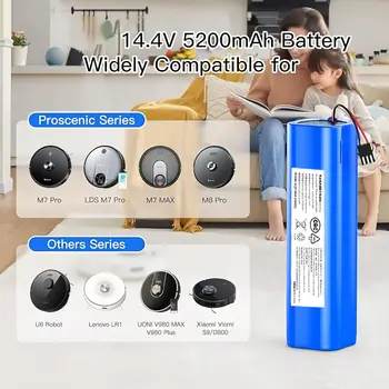 14,4V 6500mAh Li-ion baterie pro Lydsto R1, Roidmi Eve Plus, VIOMI S9 Proscenic M7 MAX, M7 Pro, M8 Pro, U6, vysavač 8 nejlepší prodej Baterie pro Proscenic M7 Pro - №3