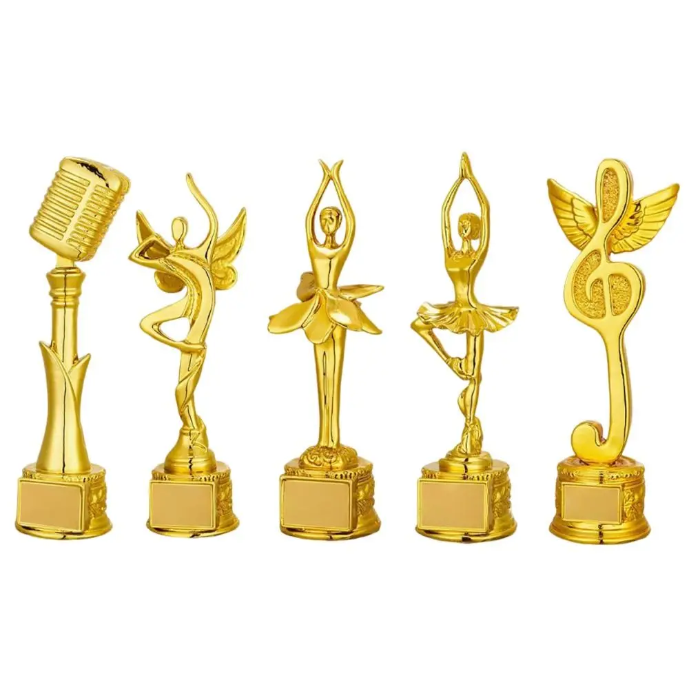 

Crown Pentagram Competition Trophy Medal Rose Microphone Music Universal Pentagram Trophy Multi Size Gold Color Souvenirs