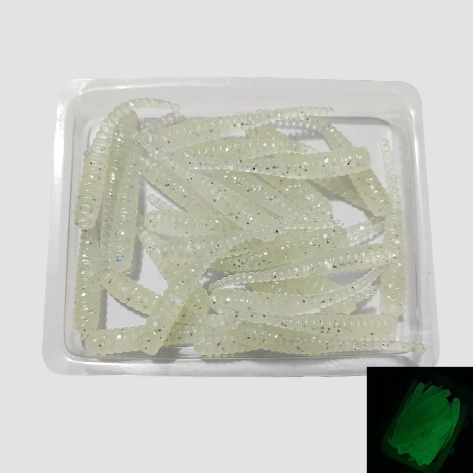 MUKUN Neuer Weichköder 30 Stück Silikonköder 35mm 0,3g Gerader Schwanz Pin Swimbait Wobblers Wurm Bass Karpfen Rockfishing Angelzubehör – Detail 17