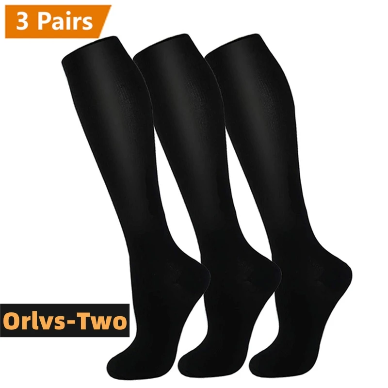 3 Pairs Lot Compression Socks Blood Circulation Running Anti-Fatigue Recovery Cycling Travel Socks Unisex Compression Socks