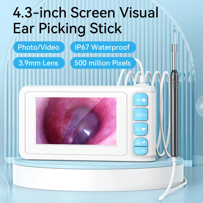 4.3 Inch HD IPS Screen Visual Ear Pick electric Ear Cleaners Endoscope Camera With Various Accessories P80-B