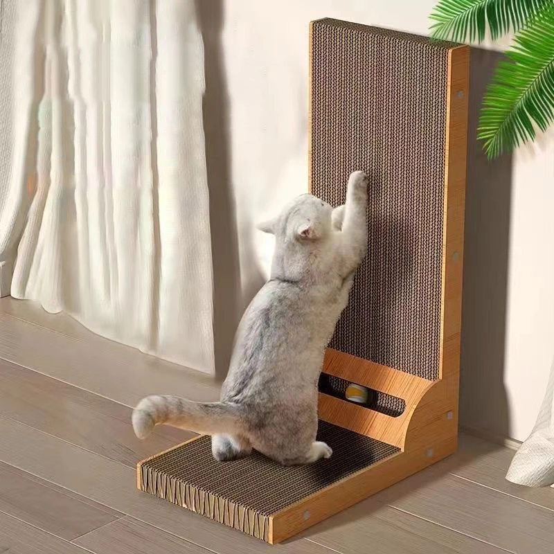 Pet Cat Scratching Board Vertical L-type Wear-resistant Scratch-resistant Cat Scratch Post Kitten Scratching Furniture Protector