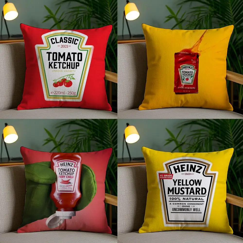 K-Ketchup Label BRAND Pillow Case Cushion Cover Soft Washable Pillow Case Multi-Scene For Couch Bed Travel Office Use
