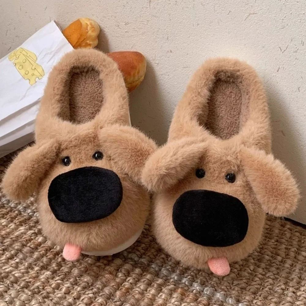 Уютные креативные тапочки для щенков с большим носом, мягкая толстая подошва, плюшевые тапочки в форме собаки, нескользящие зимние домашние тапочки с героями мультфильмов, домашние тапочки Уютные креативные тапочки для щенков с большим носом, мягкая толстая подошва, плюшевые тапочки в форме собаки, нескользящие зимние домашние тапочки с героями мультфильмов, домашние тапочки