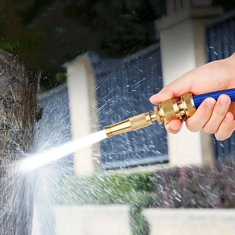 Brass Nozzle High-Pressure Direct Spray Water Gun Quick Connector Household Adjustable Pressure Garden Sprinkler Water Gun