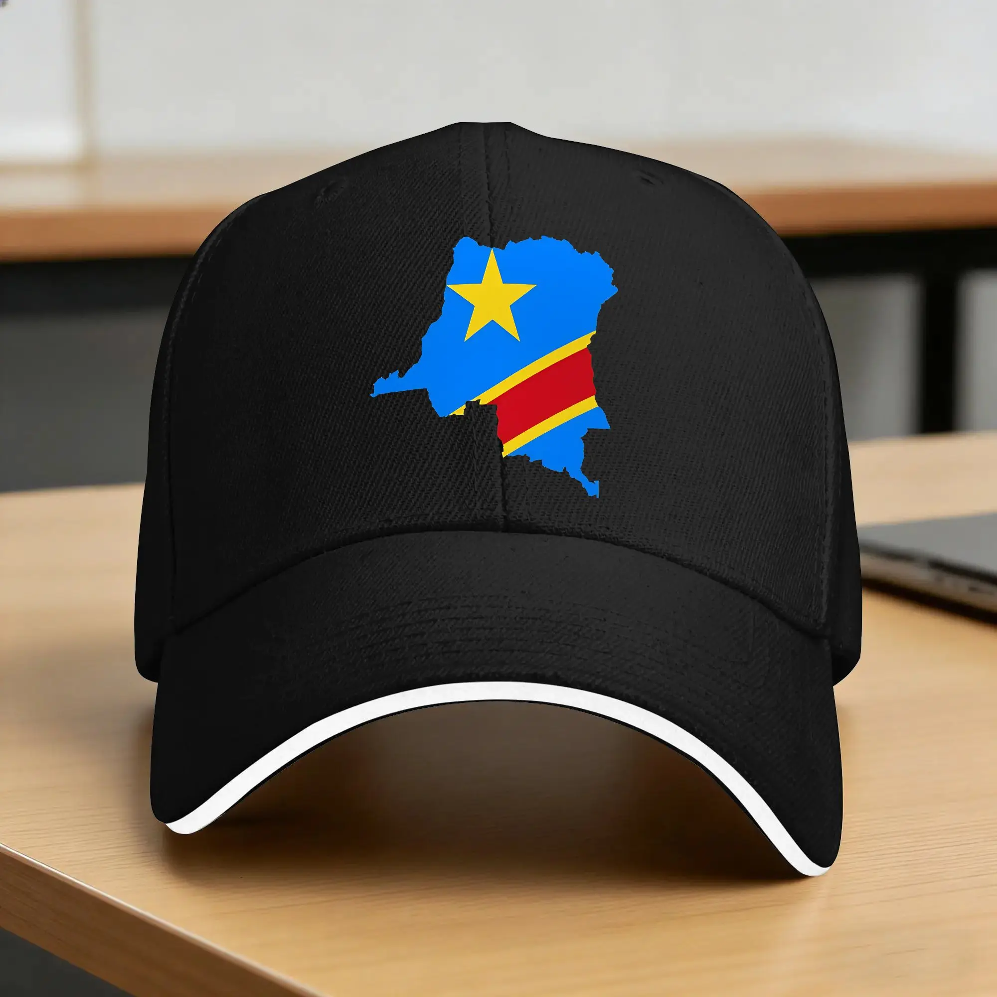 Flag Map Of The Democratic Republic Of The Congo Casual Baseball Cap  Hiking Trucker Hat Summer Dropshipping Snapback Cap