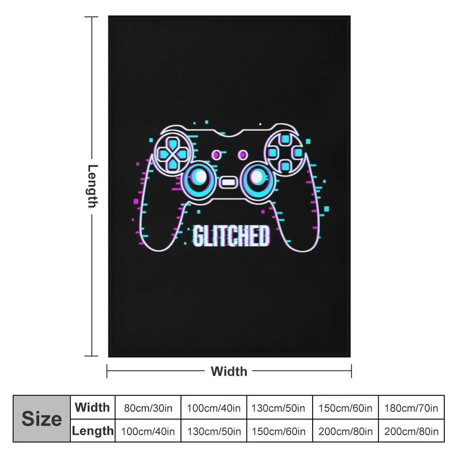 Video Game Controller - Glitched Throw Blanket Sofas blankets and throws christmas gifts Blankets