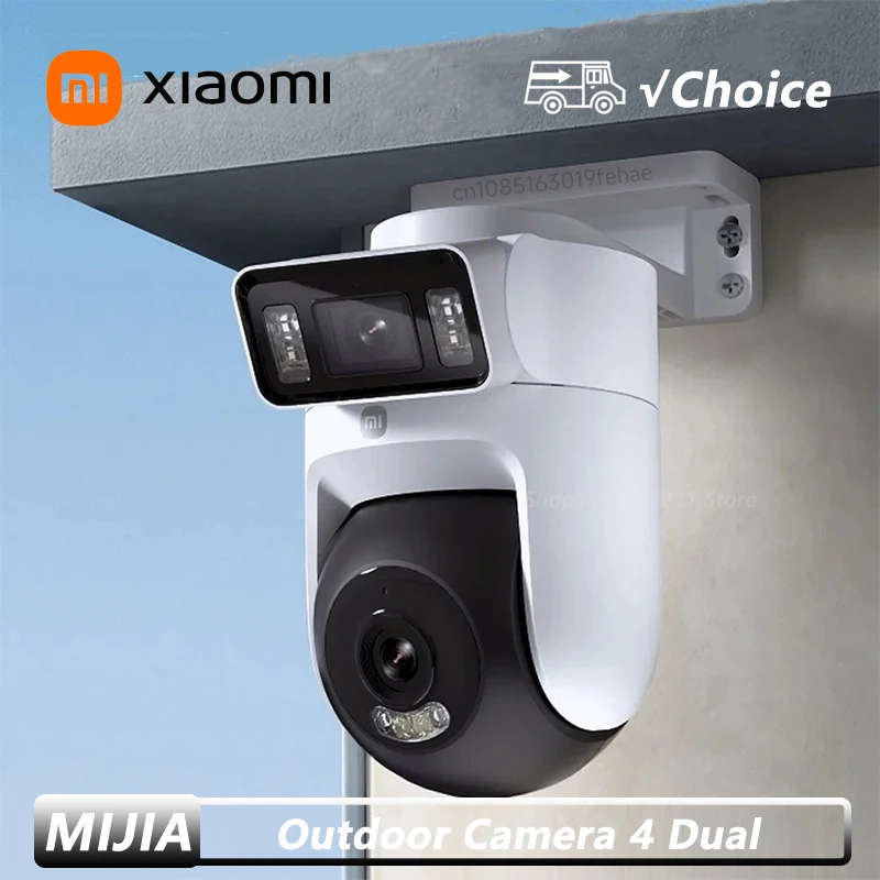 Xiaomi Outdoor Camera 4 Dual Lens 5MP 3K HD Dual View Monitoring Panoramic Closeup Tracking IP66 Weatherproof AntiTheft CN