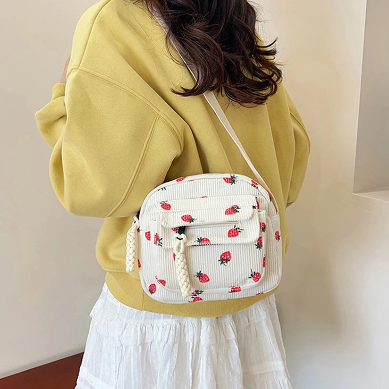 

Strawberry Cute Women Shoulder Bag Casual Fashion Crossbody Female Tote Lightweight Portable Handbag Girls Travel Work Bag