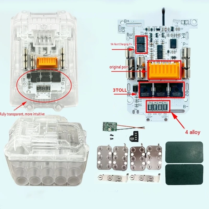 Clear Battery Housing for 18V 18650 Rebuild Project Needs B03E