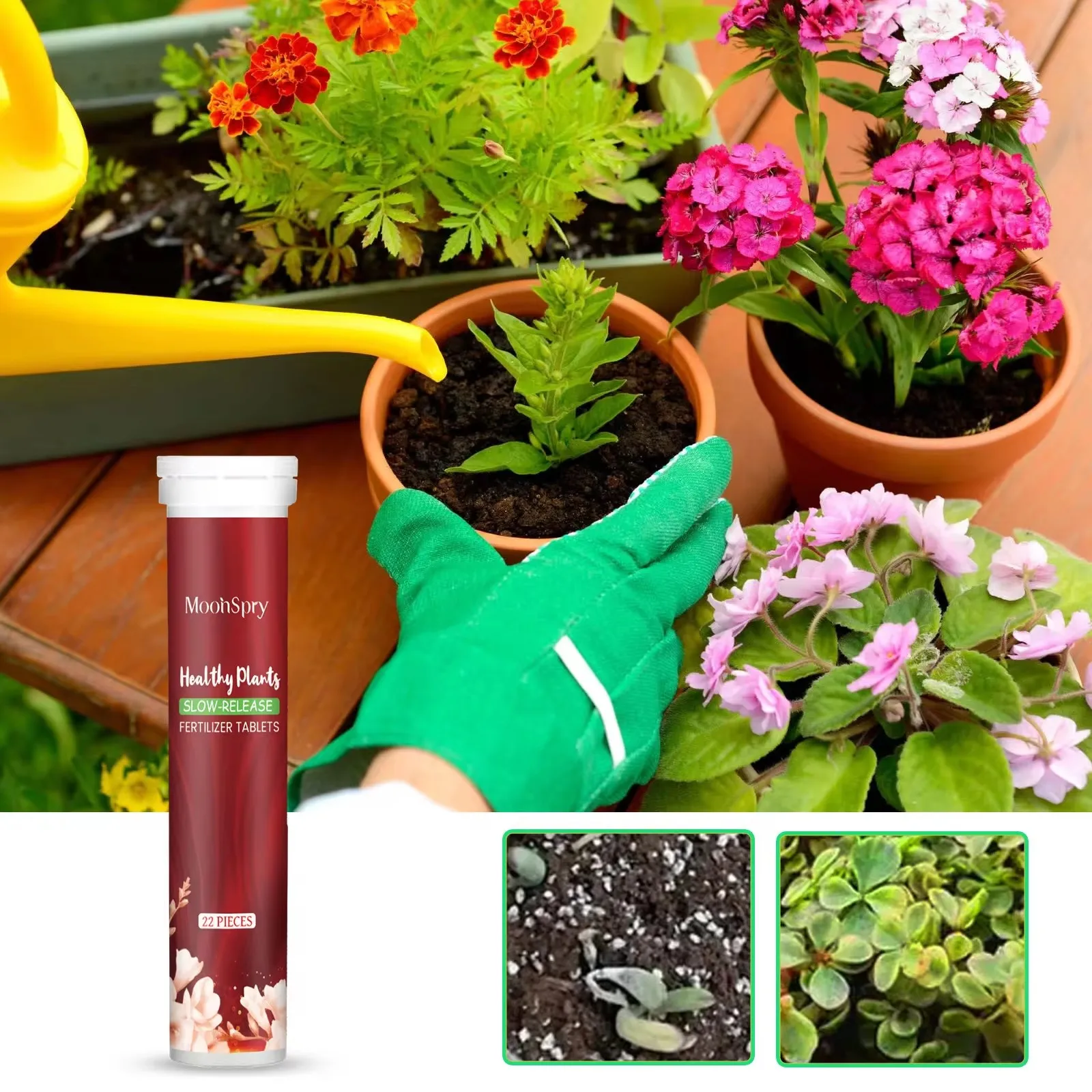 22pieces Universal Slow Release Organic Fertilizer Tablets Plant Growth Nutrient Compound Flower Root Stimulator for Gardening