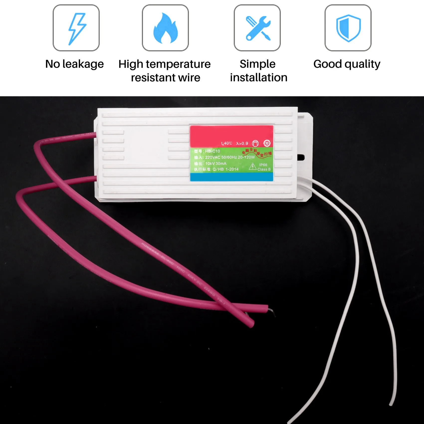 N86R-1Pc محول النيون الإلكتروني Hb-C10 10Kv مقوم إمداد الطاقة النيون 30Ma 20-120W