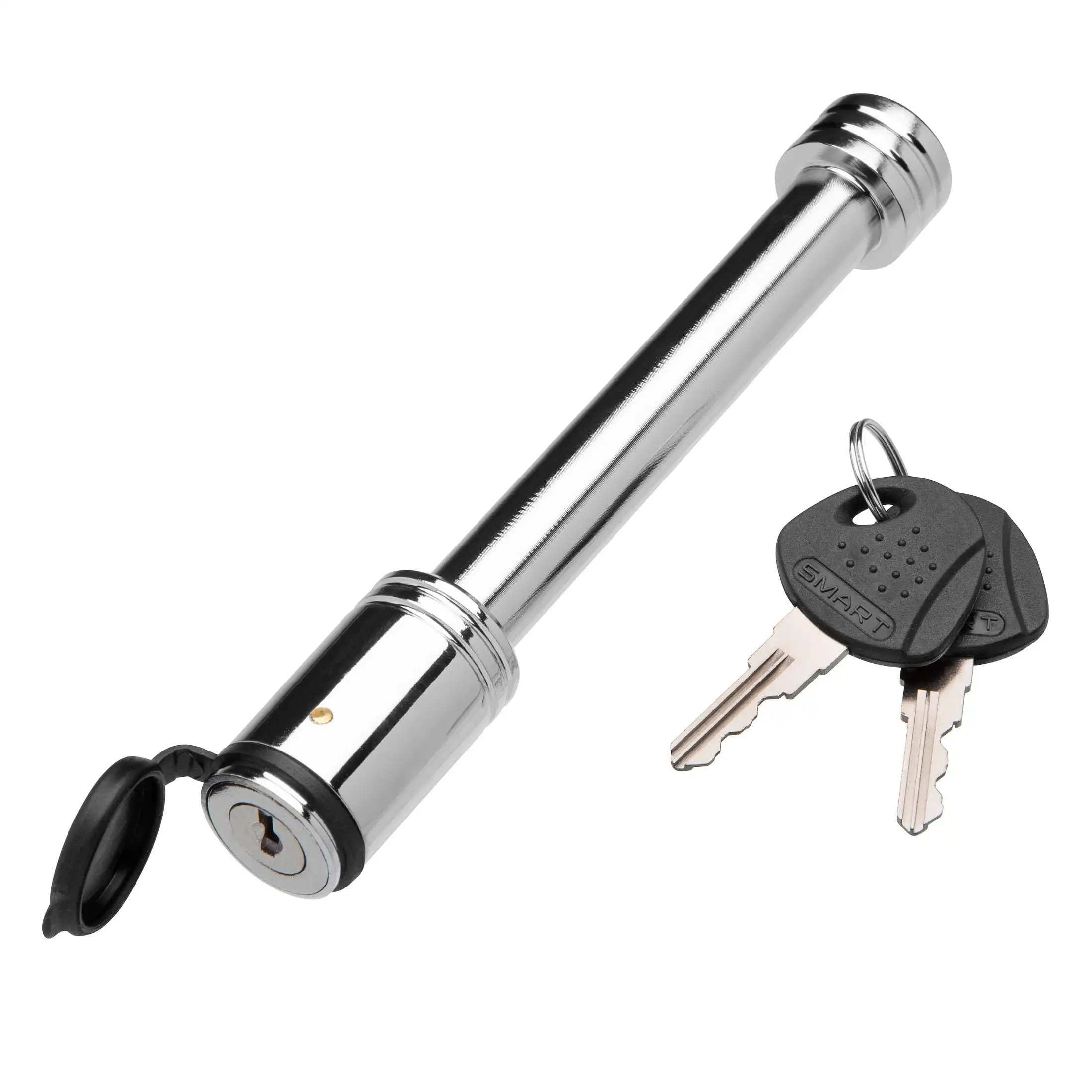 

Barrel Trailer Hitch Lock, 5/8in Pin, Steel, 4in Span, Includes 2 Keys