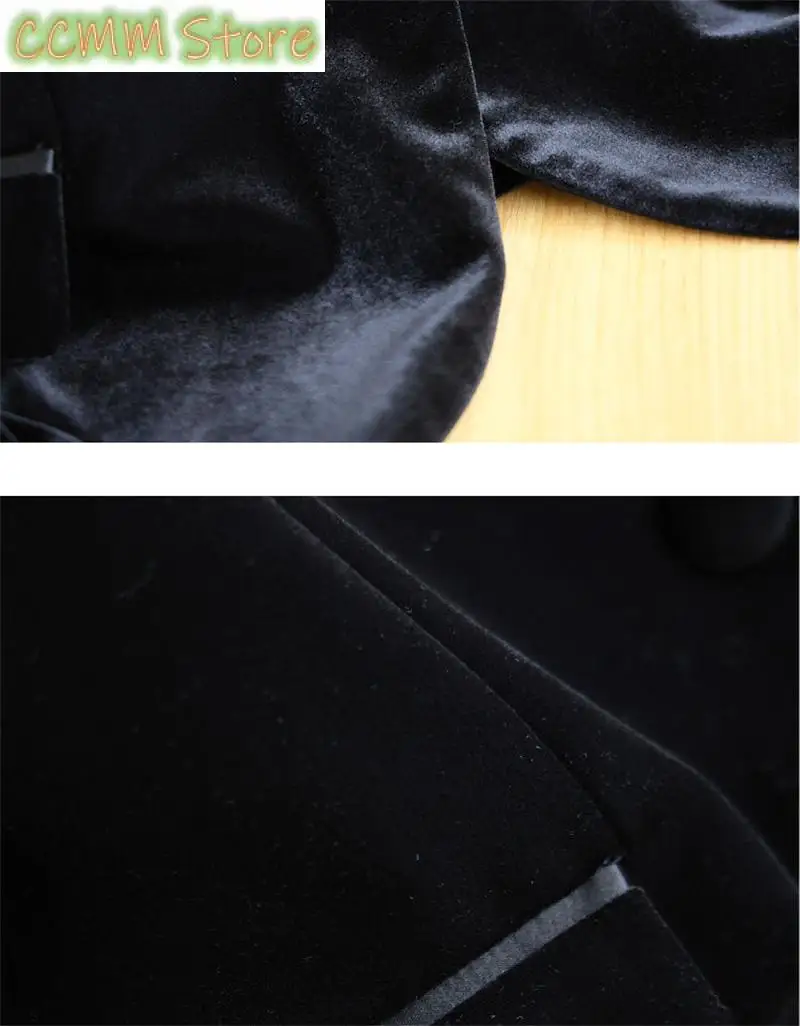 New High Class Temperament Versatile Large Black Velvet Jacket Short Blazer Women's Suit Jackets Spring And Autumn Outwear