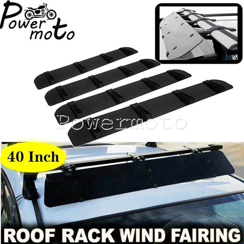 

Universal 32"34"40" 44"Car Top Roof Rack Wind Fairing Air Deflector Kit ABS Plastic Car Cargo Box Racks Windshield Wind Fairing