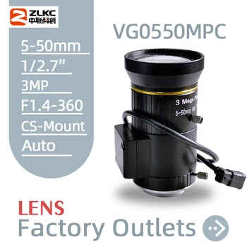 Lente Varifocal de 3,0 megapíxeles, Zoom CCTV de 1/2, 7 pulgadas, 5-50mm, Auto DC Iris CS Mount F1.4 720P/960H/1080P/IP/Box, lentes de cámara de 3MP