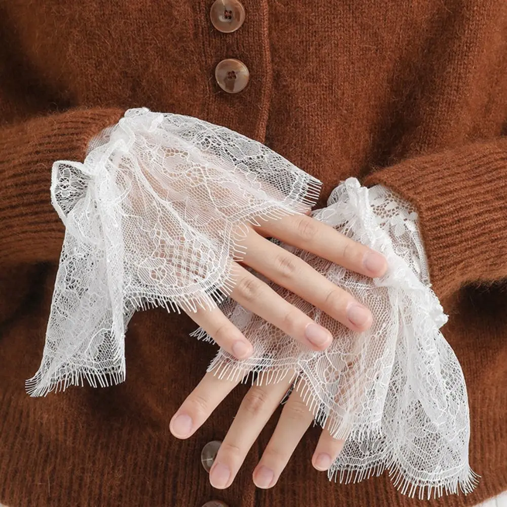 

Элегантные кружевные съемные манжеты для рукавов, съемные цветочные накладные рукава, изящные милые манжеты для рукавов, аксессуары для одежды