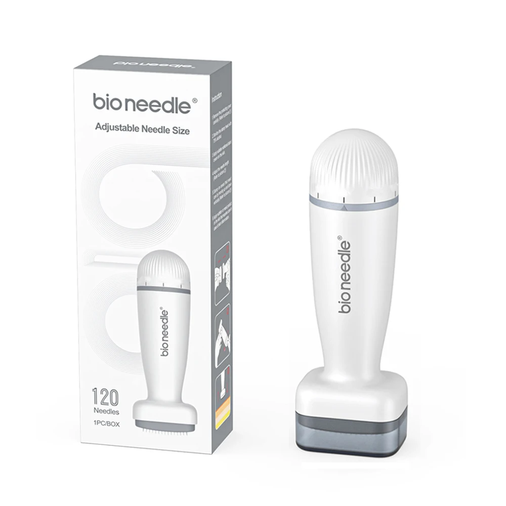 Adjustable Derma Stamp Face Roller Hair Beard Growth Massager Scalp Massage 120pins Facial Massager Skin Care Tool