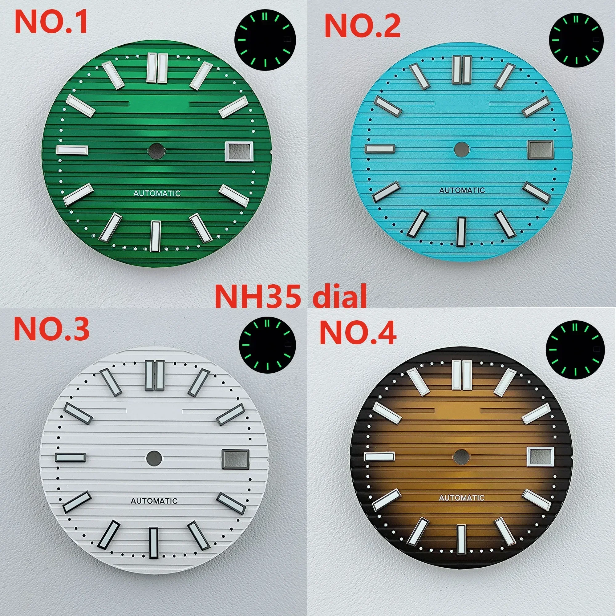 

30.5mm NH35 Dial Green Luminous Literal Watch Parts for Nautilus NH35 NH36 Mechanical movement Accessories Repair Tools