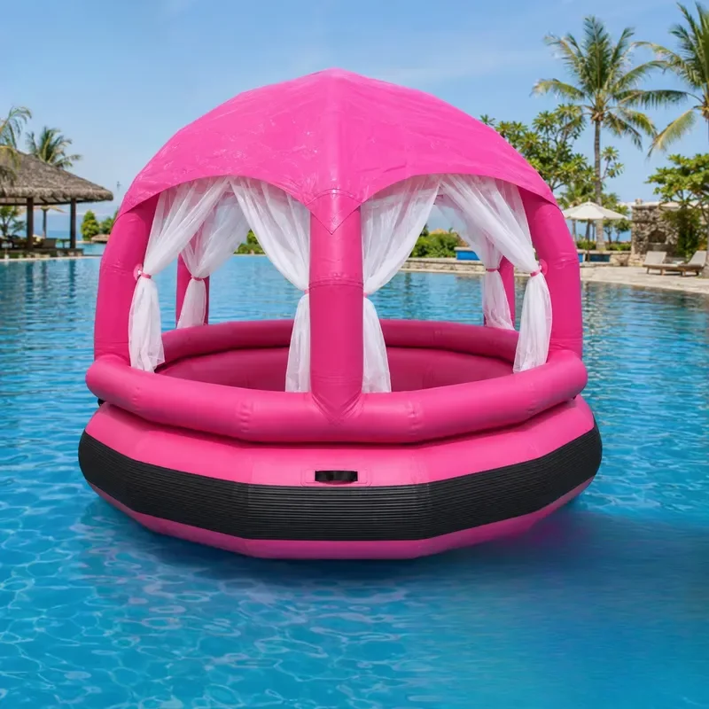 Commercial Sunshade Seating for Pool Resort Water Park Rental OEM Inflatable Floating Tent Outdoor Camping Water Tent