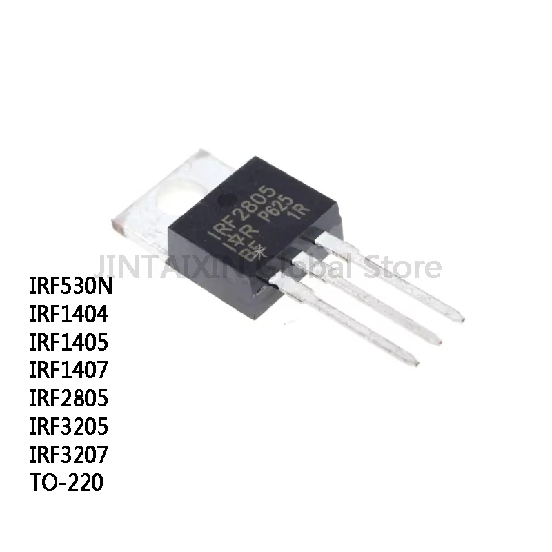 10Pcs IRF530N IRF1404 IRF1405 IRF1407 IRF2805 IRF3205 IRF3207 PBF TO-220 IC Chip In Stock