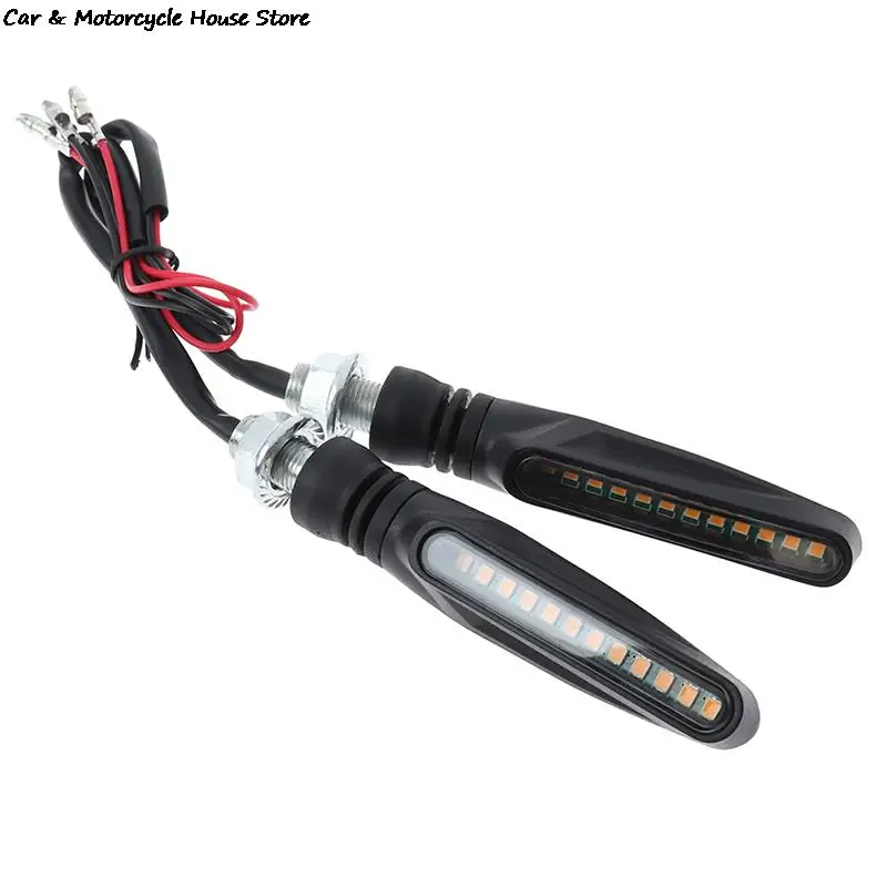 1pc Universal 12V Led Motorcycle Turn Signals Indicator Light Flowing Water Blinker Flashing Indicator